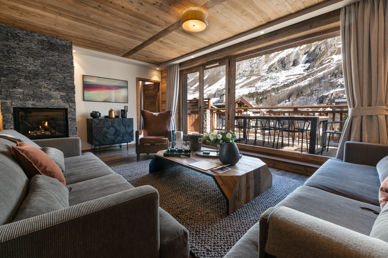 Val D'Isère Location Appartement Dans Résidence Luxe Valuge Séjour 1