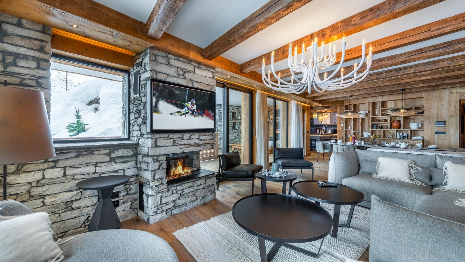 Val d’Isère Location Appartement Luxe Varmyte Séjour