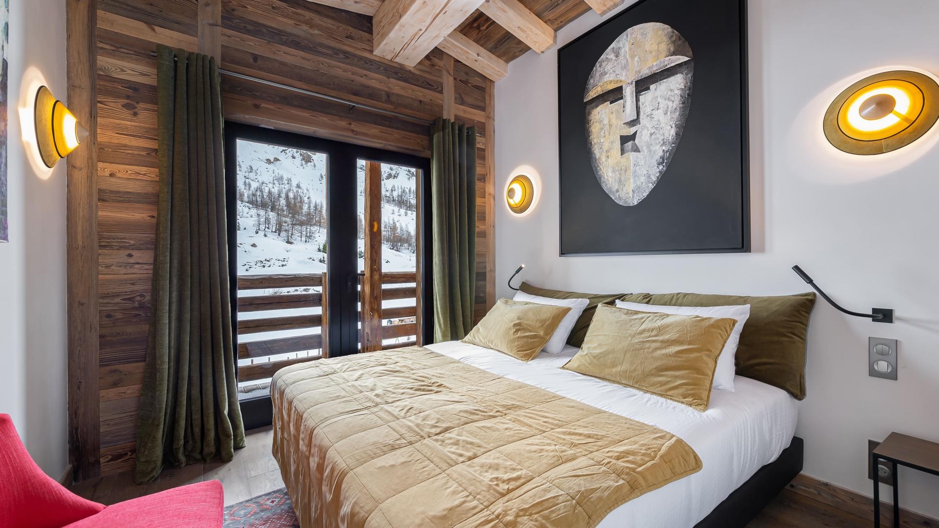 Val d’Isère Location Appartement Luxe Varvite Chambre4