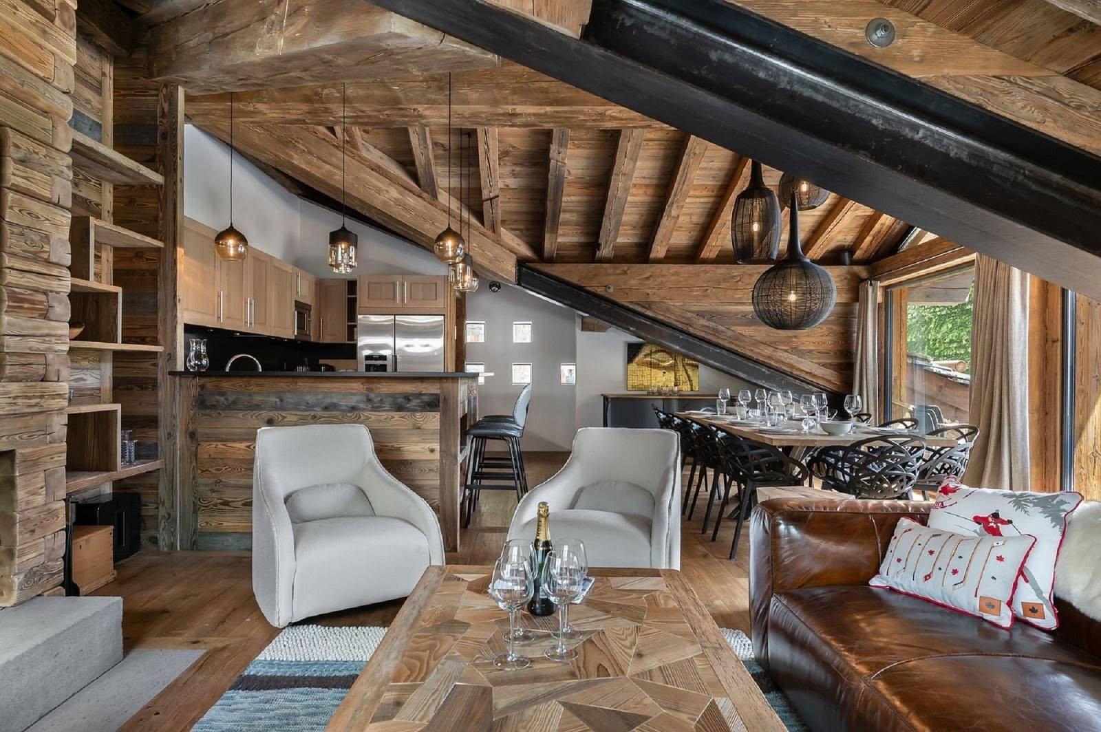 Val d’Isère Location Chalet Luxe Tapizo Séjour 2