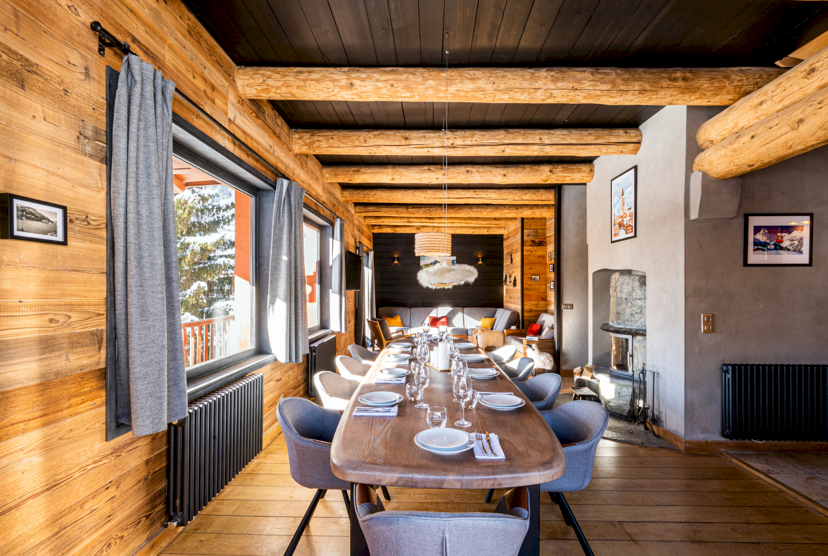 Val D'Isère Location Chalet Luxe Toval Salle A Manger