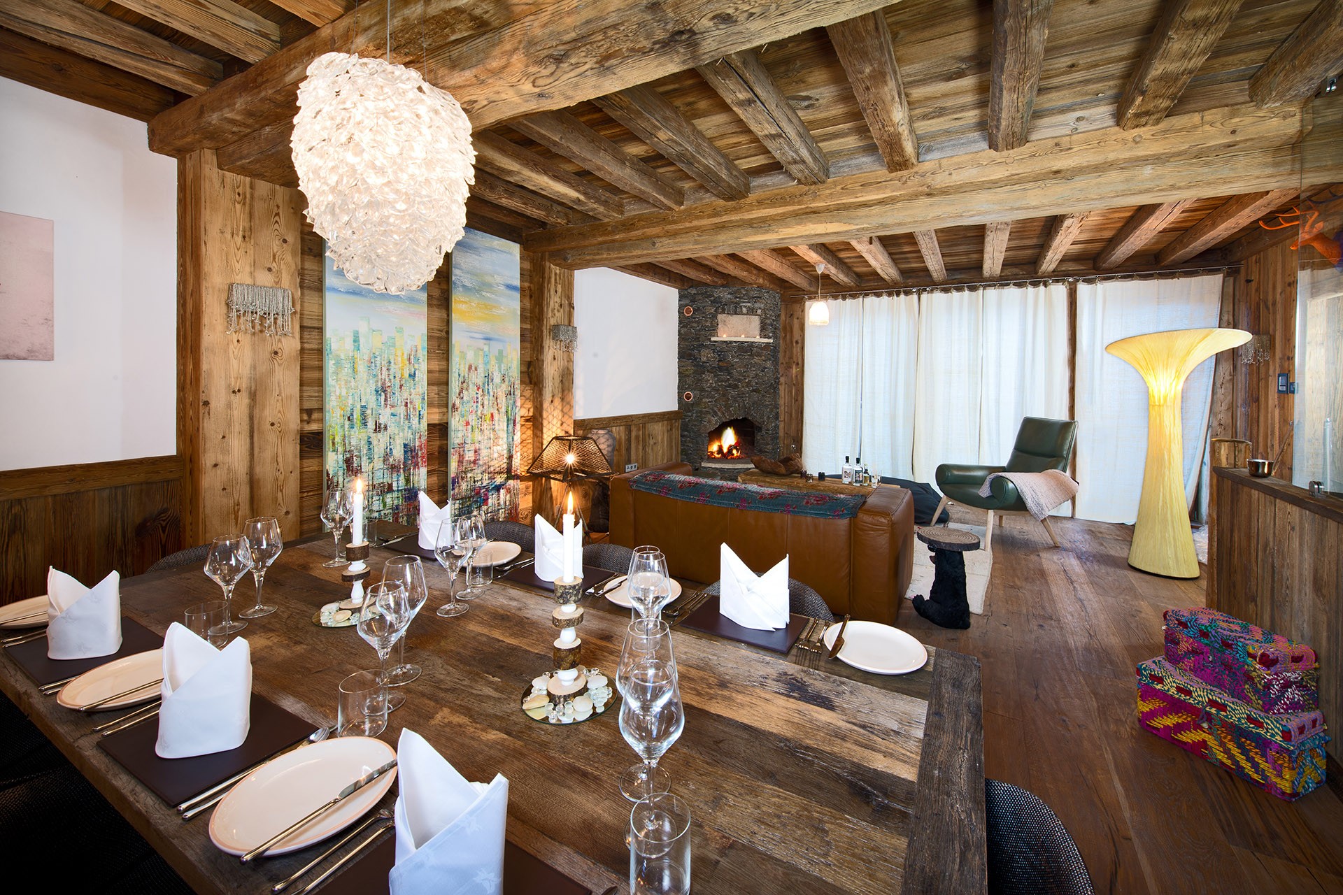 Val D’Isère Location Chalet Luxe Umbite Salle A Manger