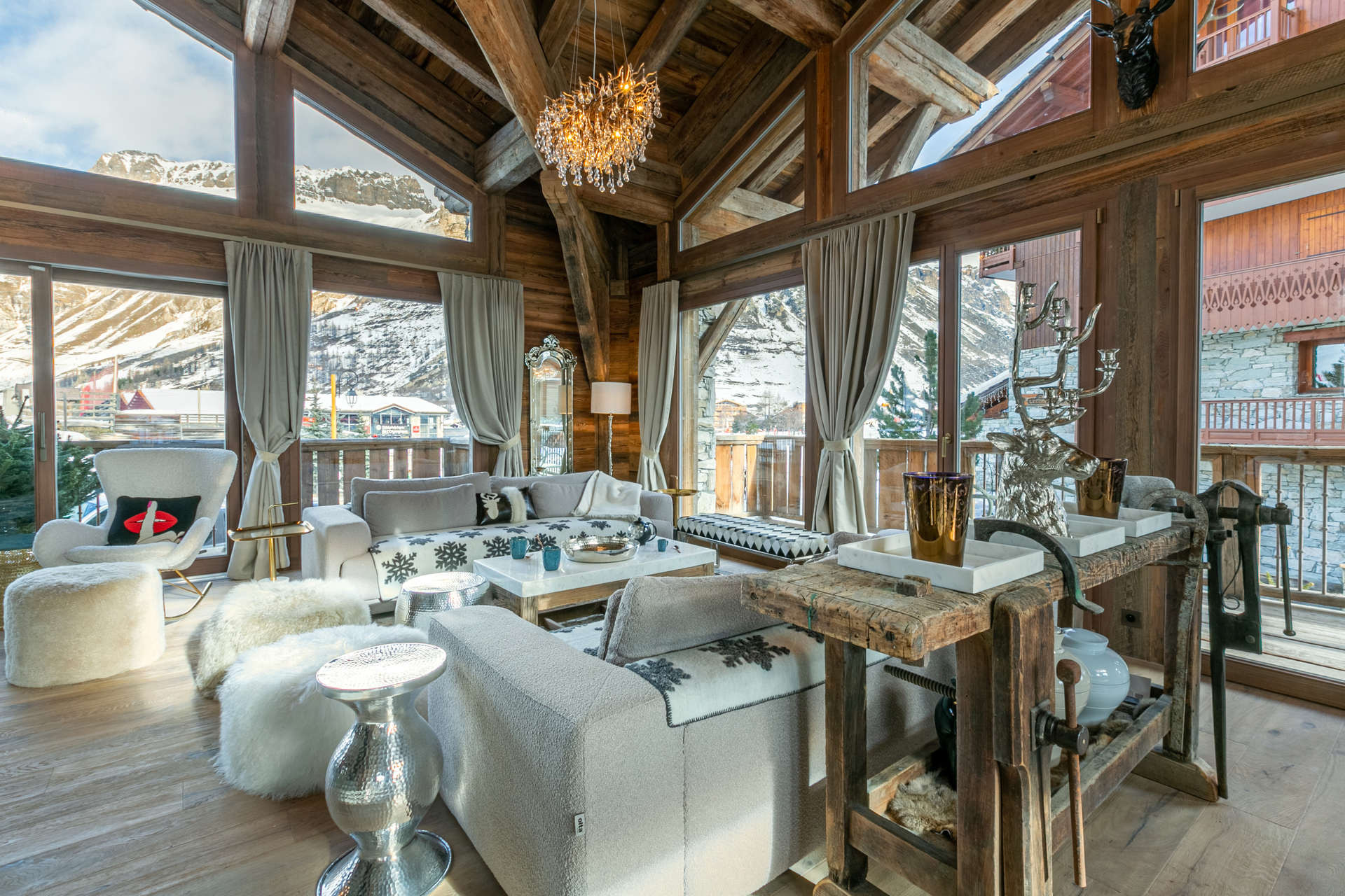 Val D'isère Location Chalet Luxe Valin Salon 2
