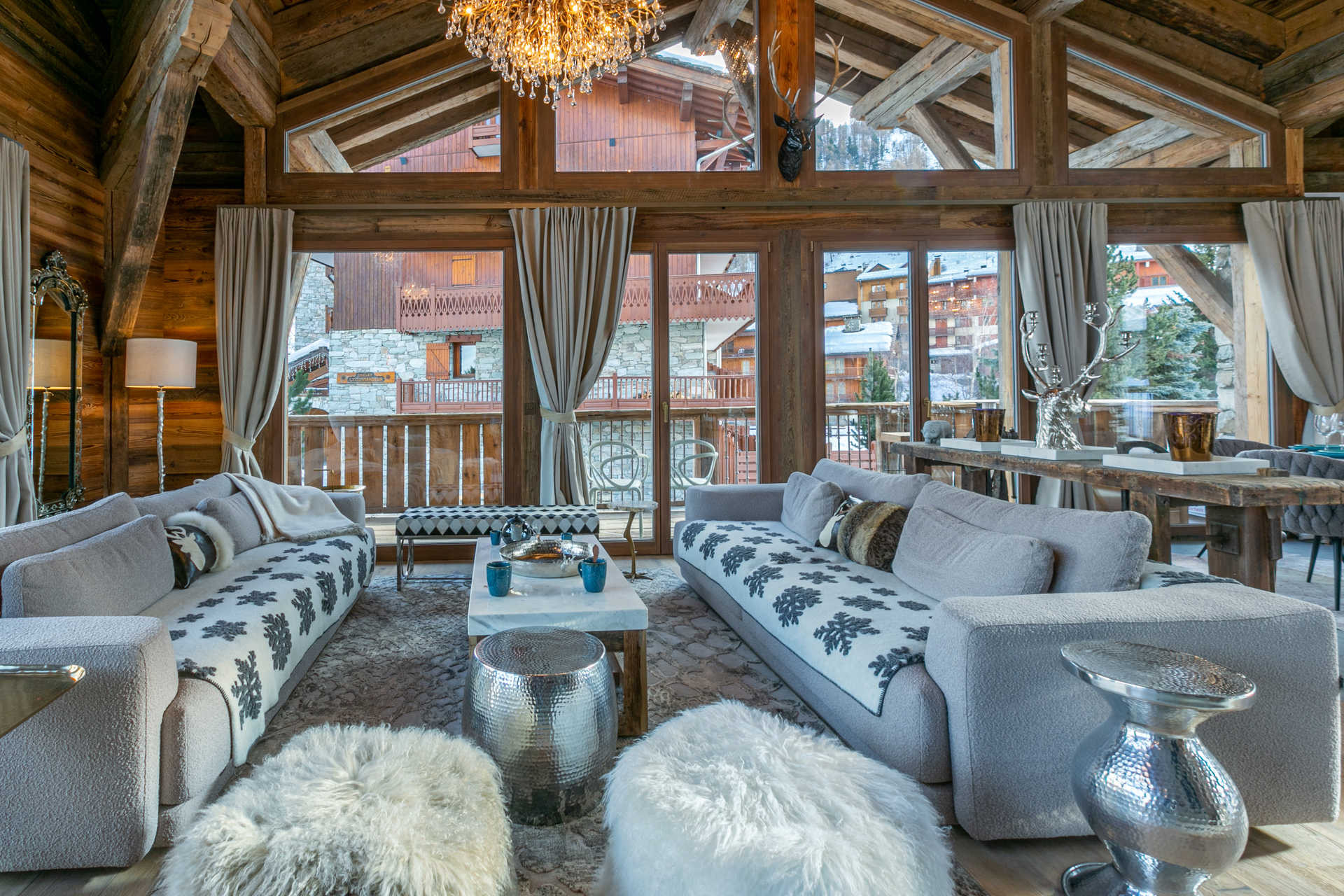 Val D'isère Location Chalet Luxe Valin  Salon 