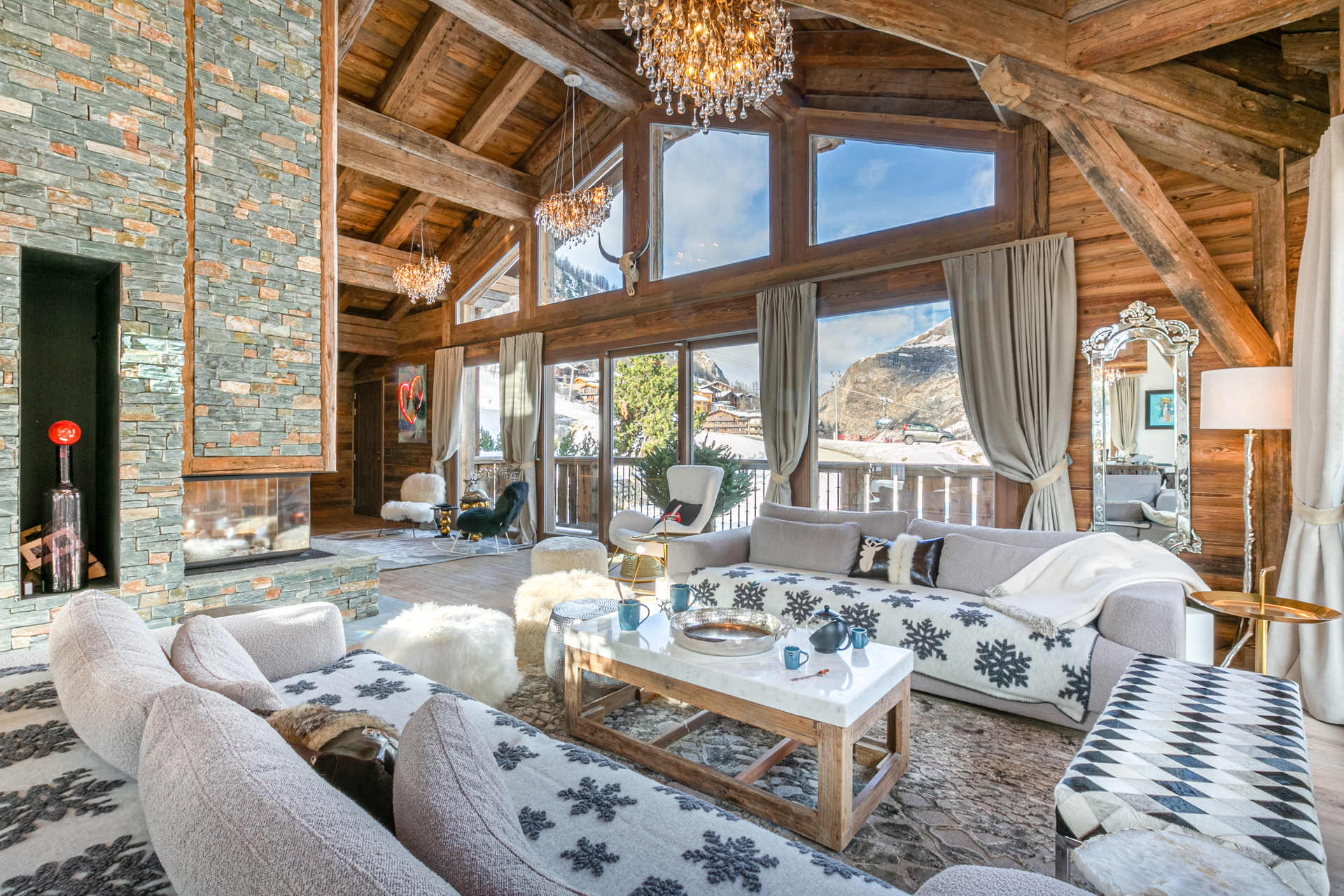 Val D'isère Location Chalet Luxe Valin Séjour 