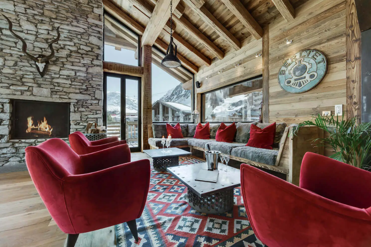 Val D'Isère Location Chalet Luxe Volgo Salon 2