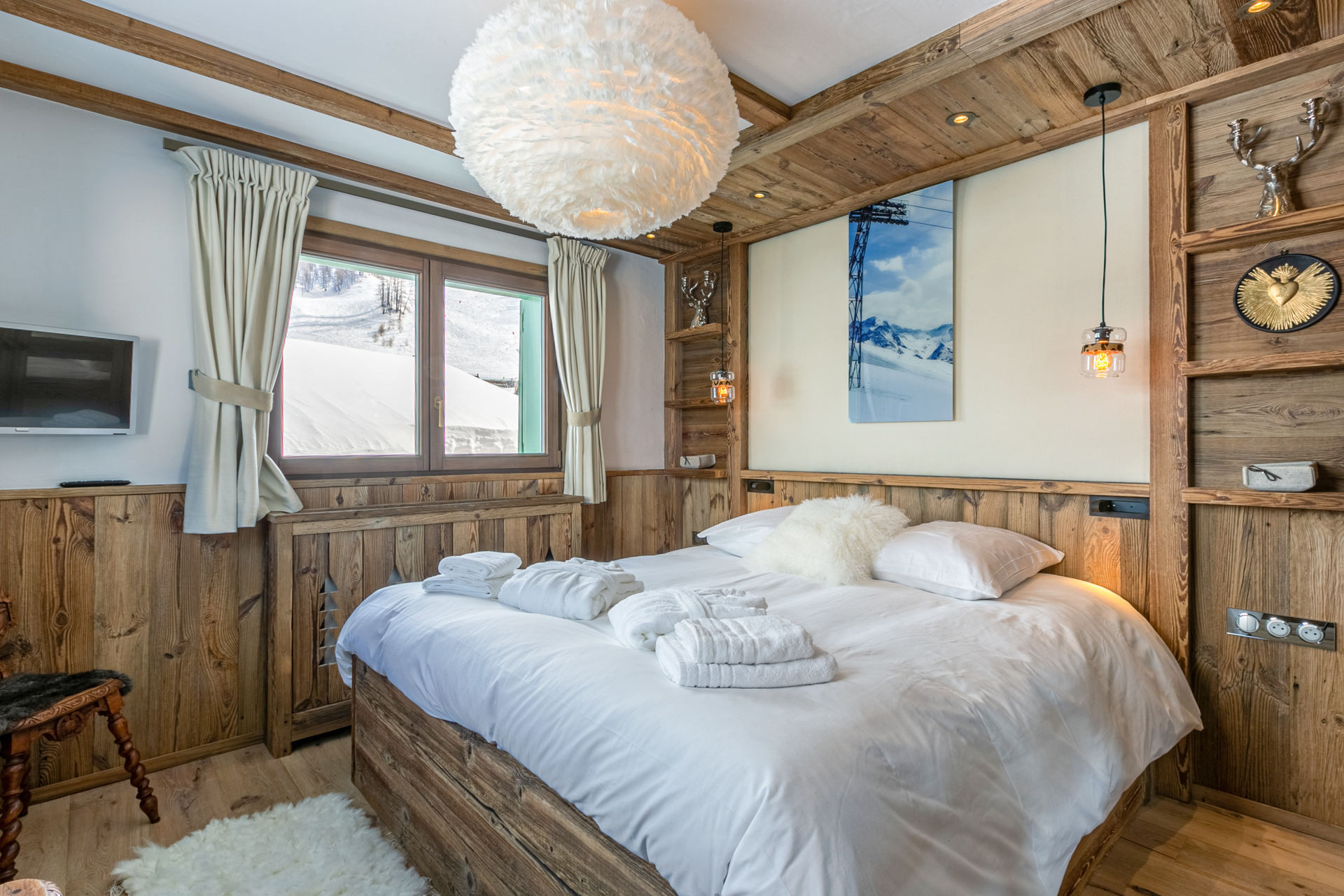 Val D'Isère Location Chalet Luxe Voline Chambre