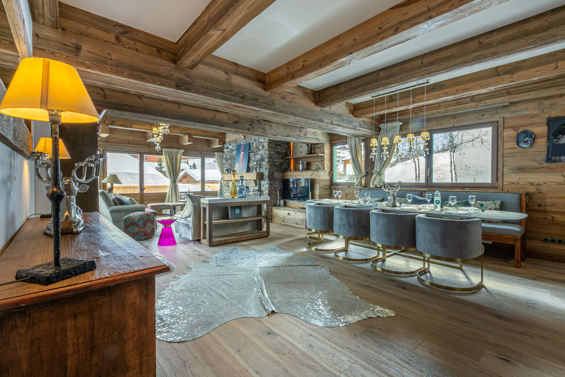 Val D'Isère Location Chalet Luxe Voline Salon