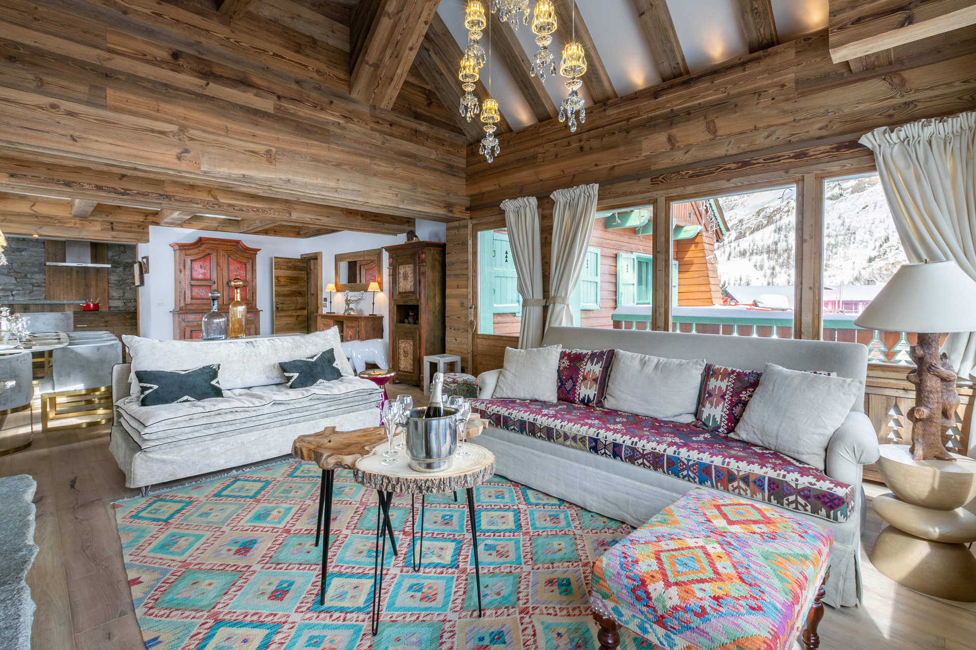 Val D'Isère Location Chalet Luxe Voline Séjour 1