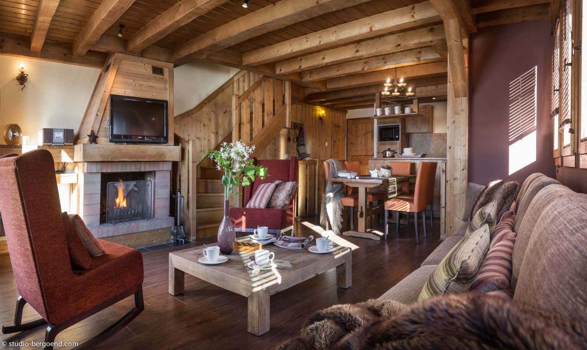 Val Thorens Rental Appartment Luxury Volcanite Living Room