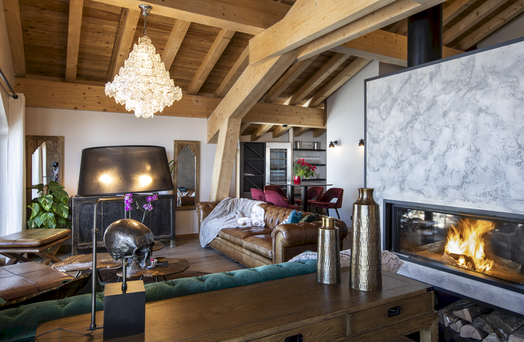 Val Thorens Location Chalet Luxe Salon