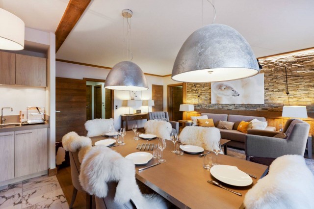 Courchevel 1550 Location Appartement Luxe Telokia Salle A Manger