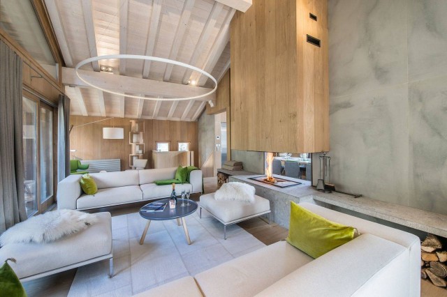 Courchevel 1550 Luxury Rental Chalet Niubite Living Room