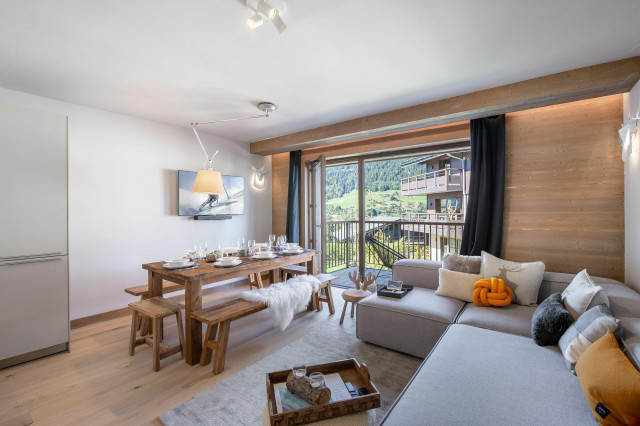 Megève Location Appartement Dans Résidence Luxe Cabion Salon 1