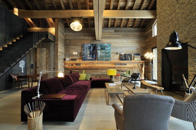 Méribel Luxury Rental Chalet Novaculite Living Room