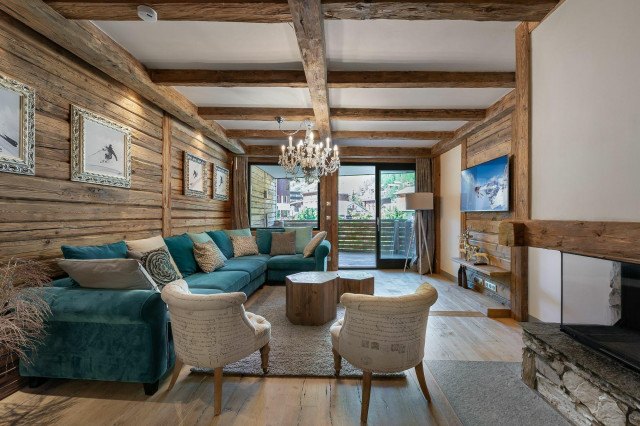 Val D'Isère Location Appartement Luxe Valdiu Salon