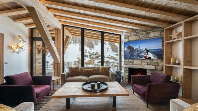 Val d’Isère Location Appartement Luxe Varvite Séjour