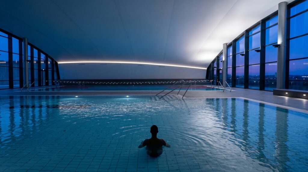 Aquamotion à Courchevel : 15 000m², vague de surf indoor et mur d&rsquo;escalade