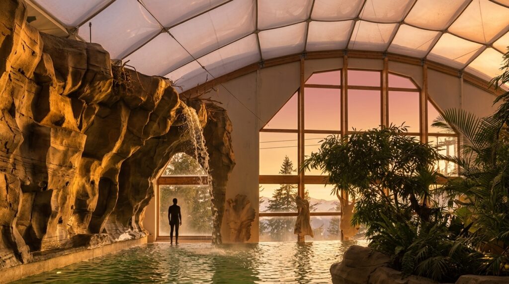Aquariaz à Avoriaz : un parc tropical à 29°C sous bulle ETFE à 1800m d&rsquo;altitude