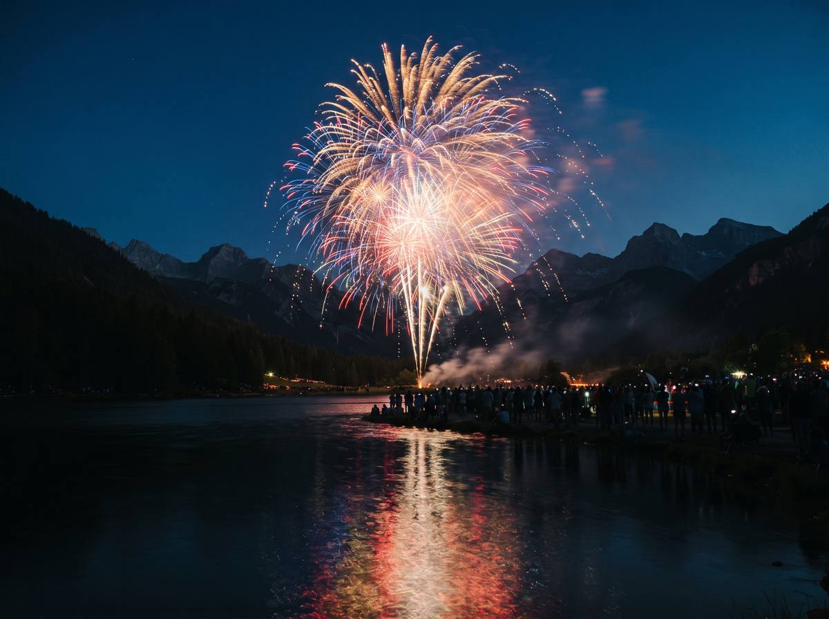 Feu d'artifice de la Fête du lac d'Annecy