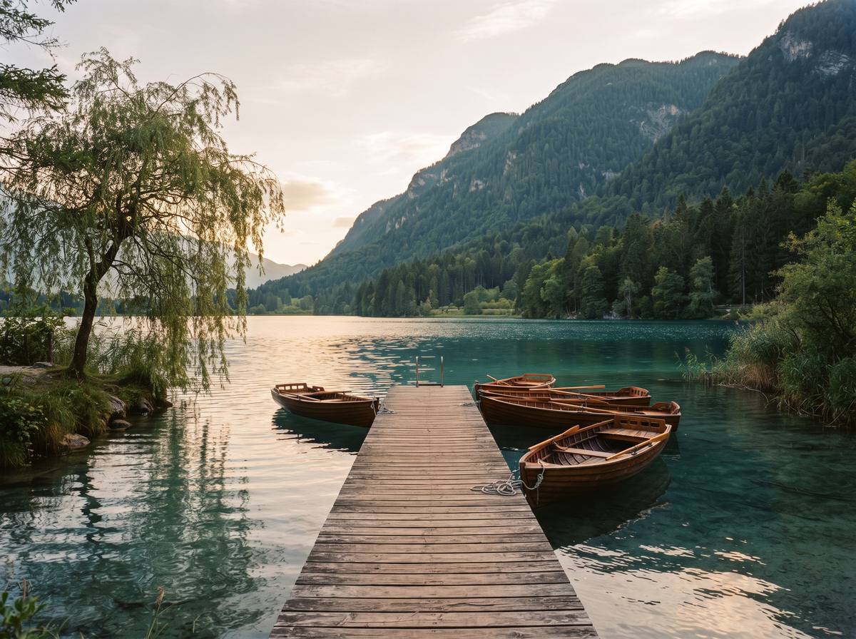 Baie tranquille de la rive est du lac d'Annecy