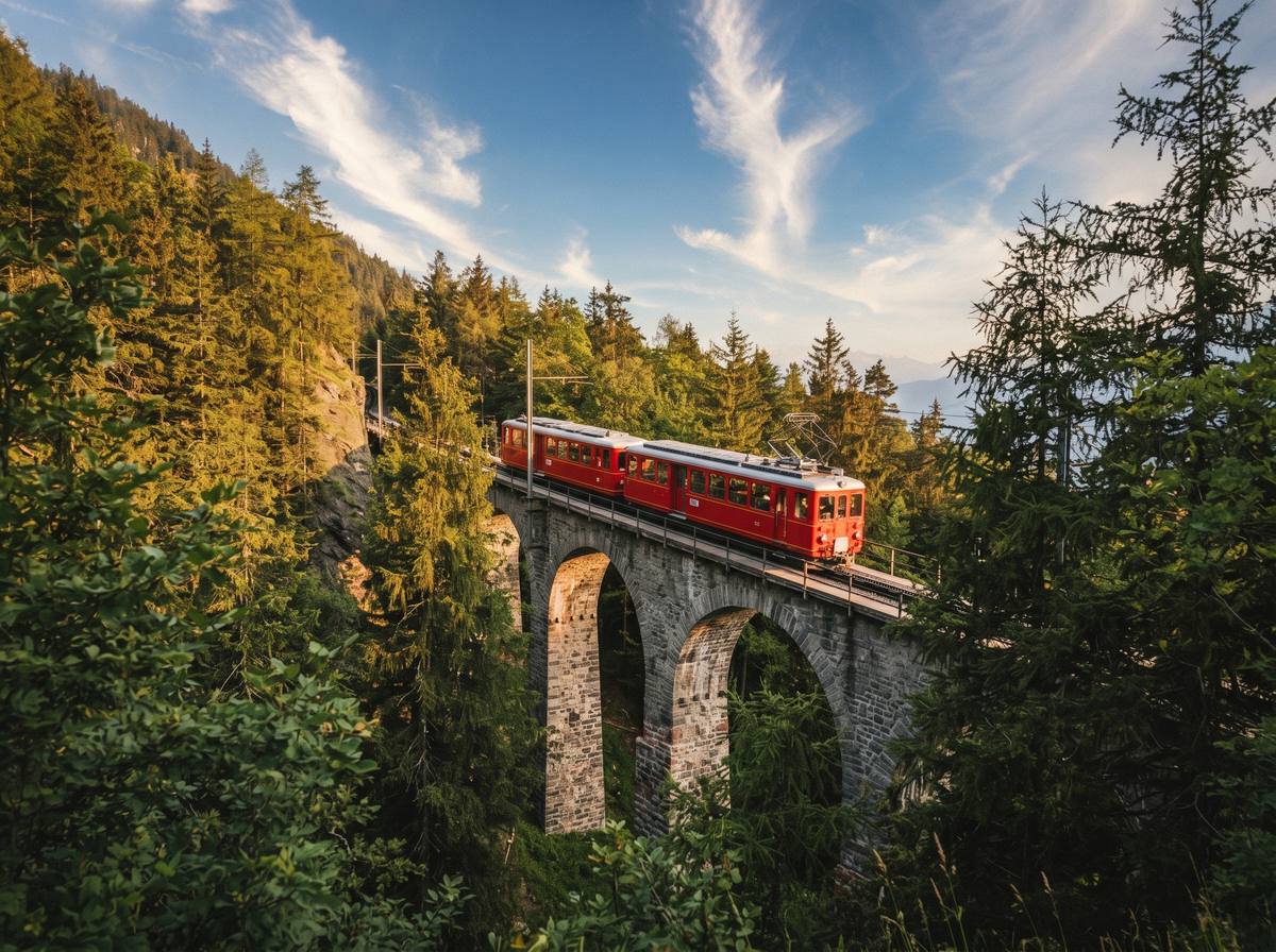 The red Montenvers train to the Mer de Glace