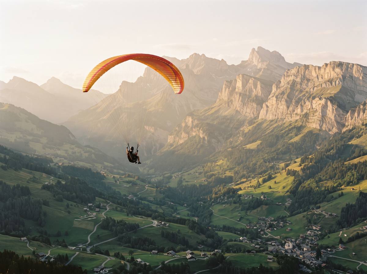 Paragliding above the Aravis valley