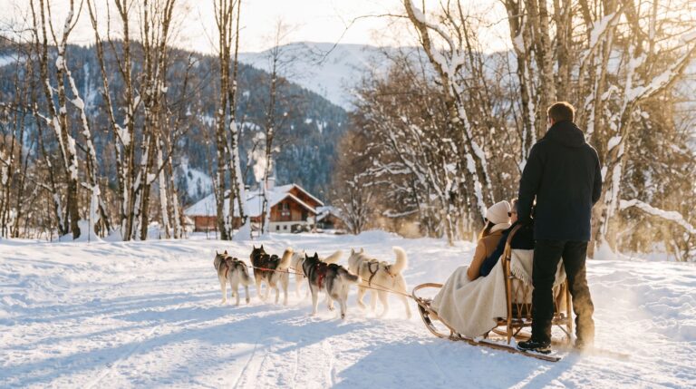 Chiens de traîneau à Megève