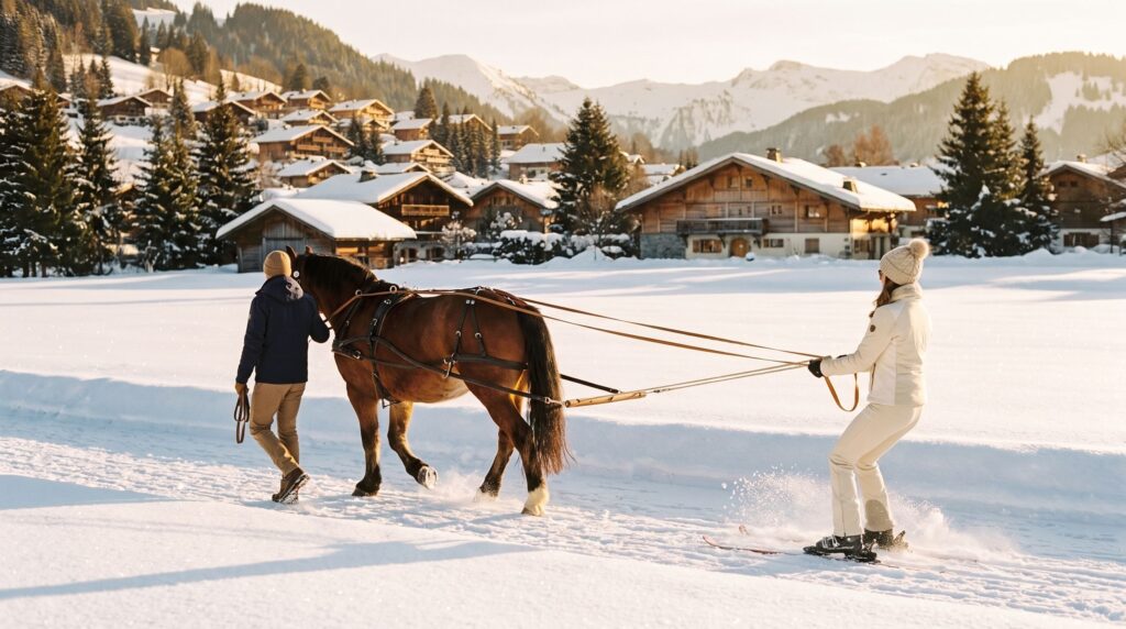 Ski joëring à Megève