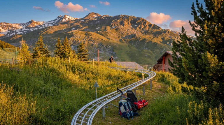 Speed Mountain at Menuires: rail-mounted luge over 1km long at 35-45 km/h